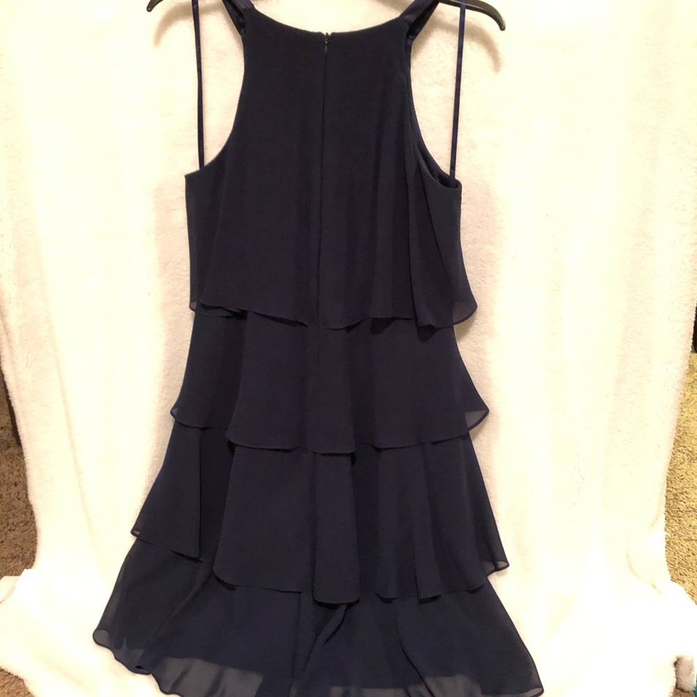 Navy Blue Ruffle Dress - Picture 5 of 6